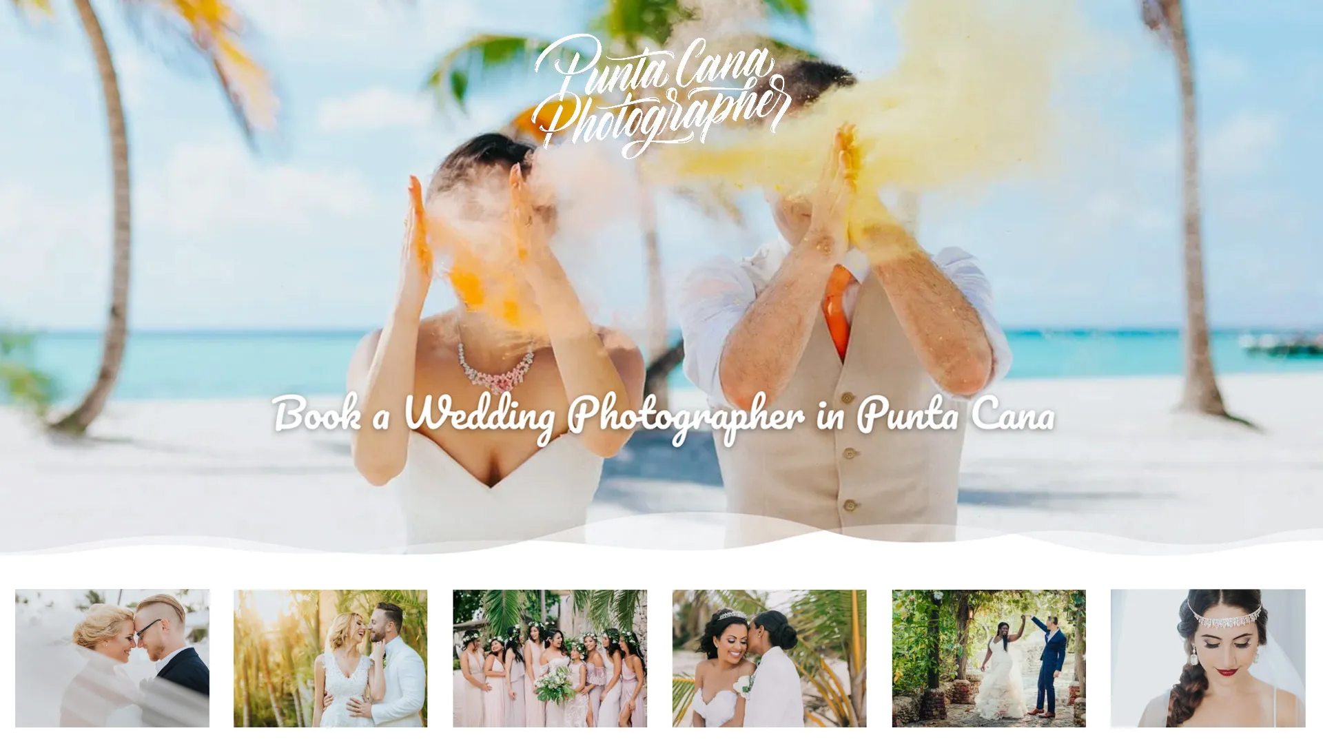 punta cana photographer homepage design